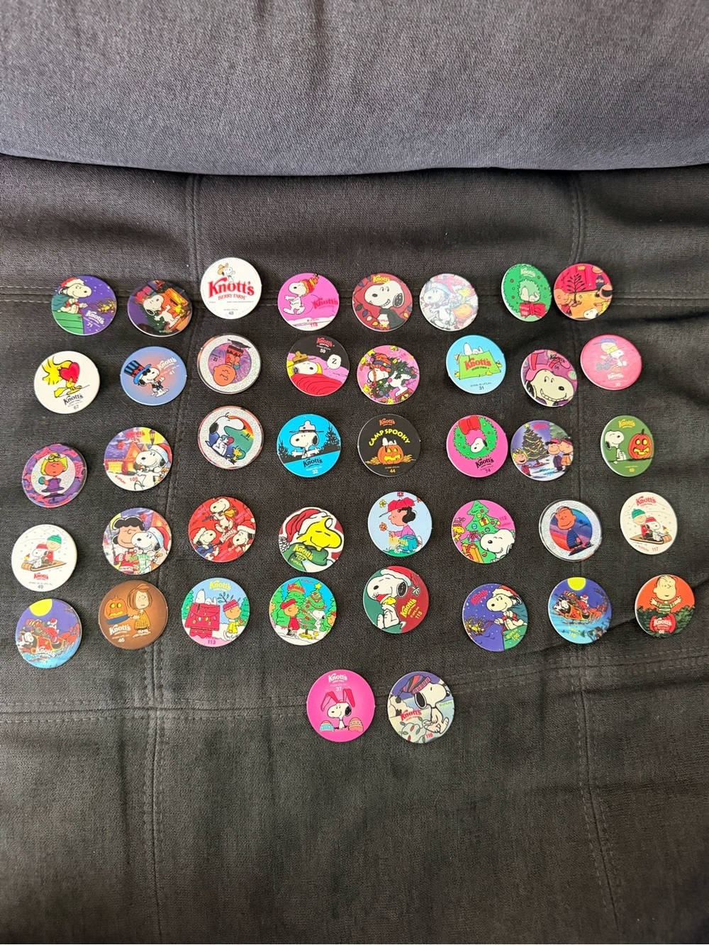 Vintage Peanuts Pogs / Tazos Lot - Colorful Snoopy Collectibles